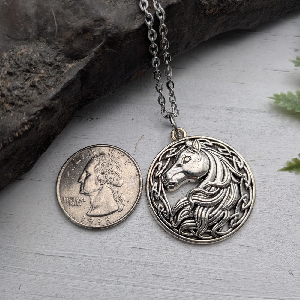 Silver Horse Pendant Necklace - Picture 3 of 4